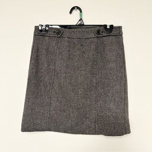 LOFT Grey Tweed Wool Mini Skirt Gray Pencil Skirt Academia School Girl Size 0